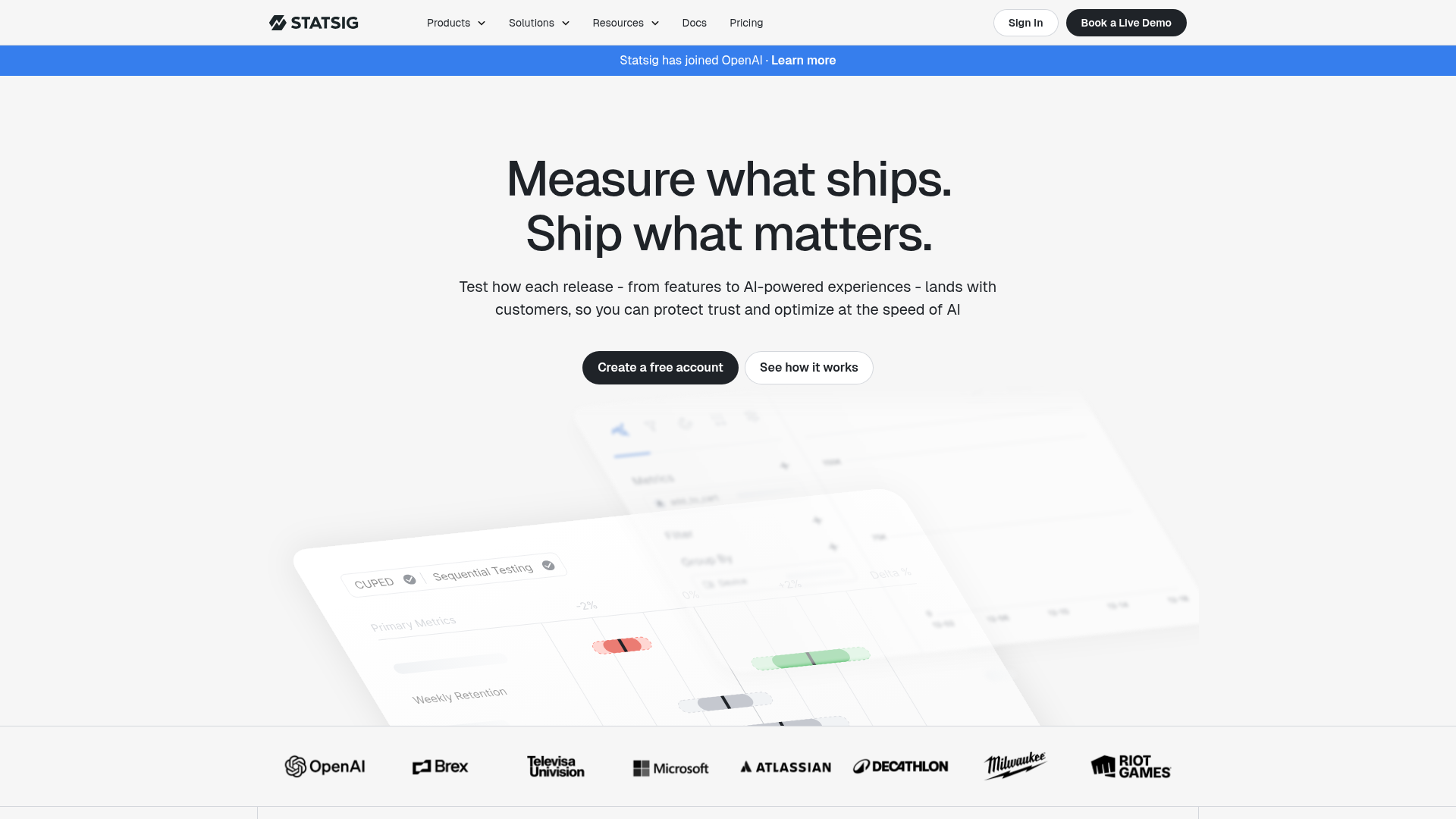 Statsig — Best Overall for Growth-Stage PLG interface