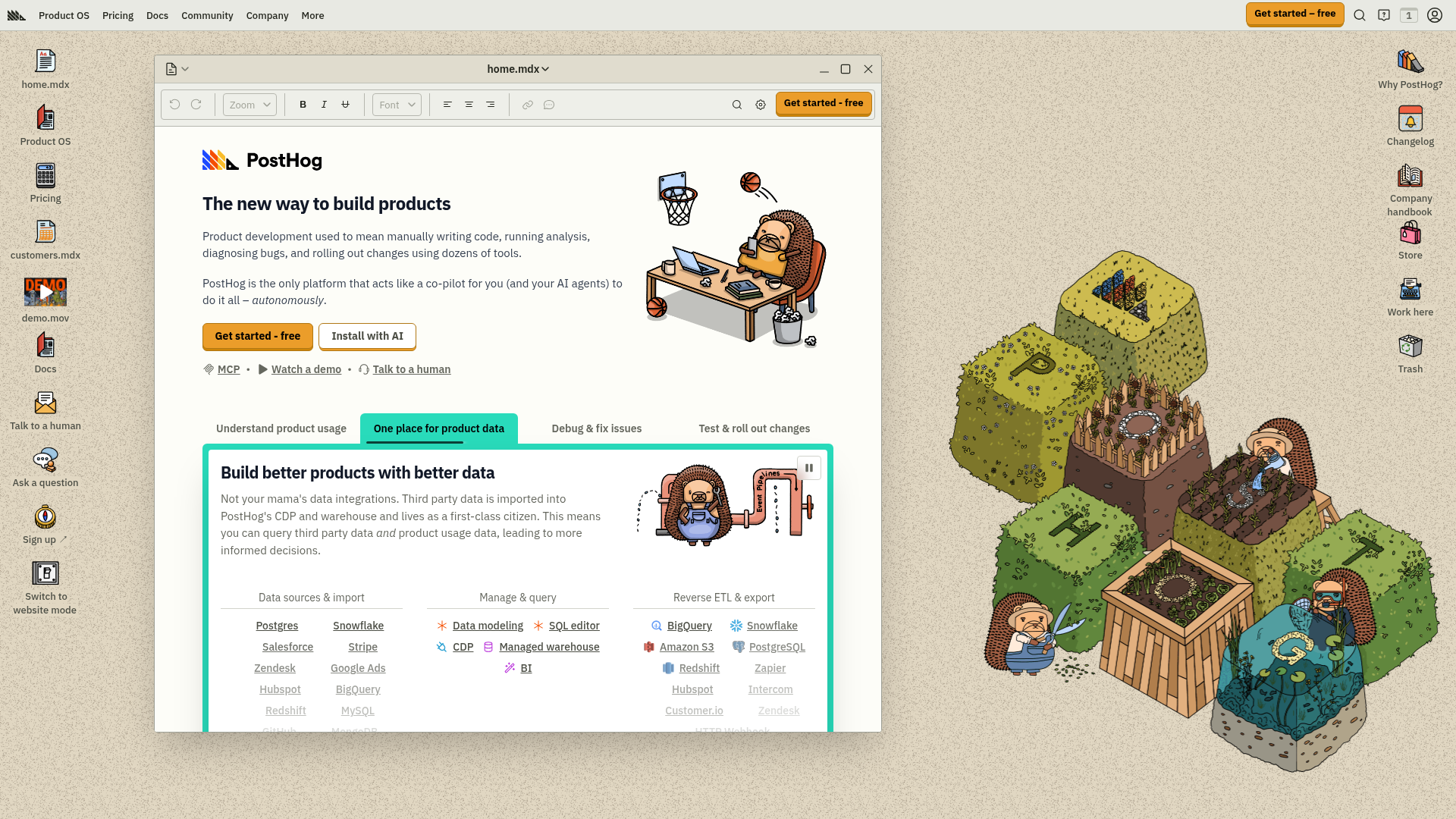 PostHog — Best Behavioral Retention (Free) interface